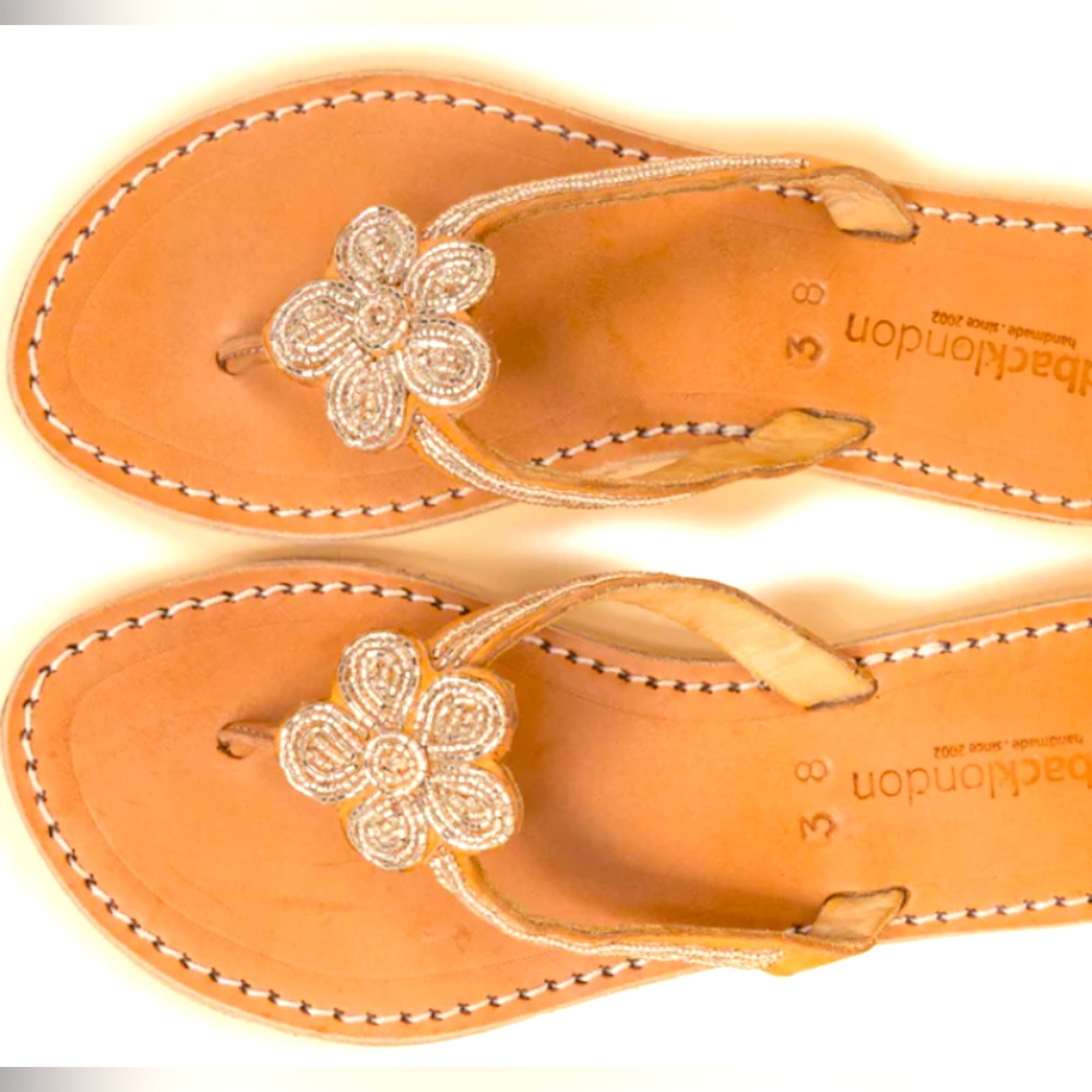 ๐ ๐๏ธLaidback London LIKE NEW Amber Flat Light Brown Leather Silver size 31